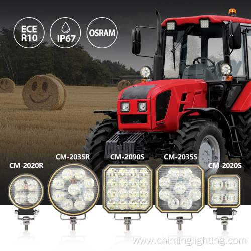 4 Inch Round Square Led Work Lights 20W 42W 50W Truck Led Work Light For Kenworth Tractor